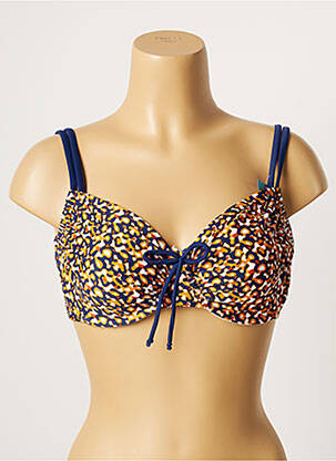 Haut de maillot de bain stretch haut soutien-gorge emboitant bleu BESTFORM femme