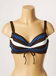 Haut de maillot de bain stretch haut soutien-gorge emboitant marron BELCOR femme