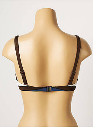 Haut de maillot de bain stretch haut soutien-gorge emboitant marron BELCOR femme