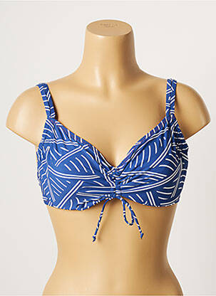 Haut de maillot de bain stretch haut soutien-gorge emboitant bleu BELCOR femme