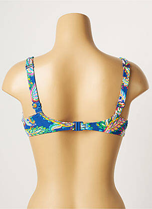 Haut de maillot de bain stretch haut soutien-gorge emboitant bleu BELCOR femme