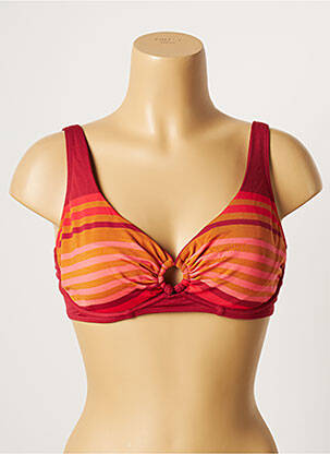 Haut de maillot de bain stretch haut soutien-gorge emboitant rouge LOU femme