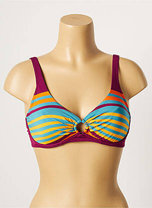 Haut de maillot de bain stretch haut soutien-gorge emboitant violet LOU femme