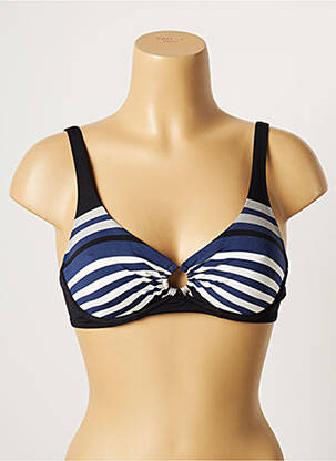 Haut de maillot de bain stretch haut soutien-gorge emboitant noir LOU femme