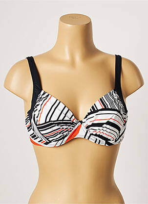 Haut de maillot de bain stretch haut soutien-gorge emboitant noir BELCOR femme