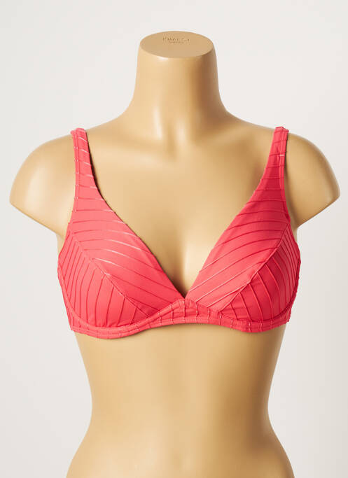 Haut de maillot de bain stretch haut soutien-gorge emboitant rose LOU femme
