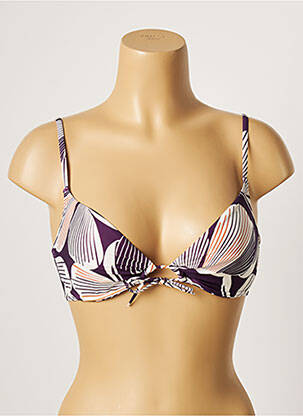 Haut de maillot de bain stretch haut soutien-gorge emboitant violet LOU femme