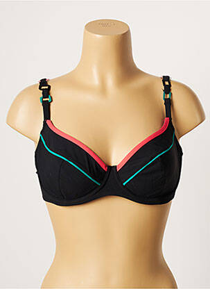 Haut de maillot de bain stretch haut soutien-gorge emboitant noir BELCOR femme