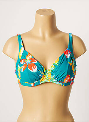 Haut de maillot de bain stretch haut soutien-gorge emboitant vert BELCOR femme