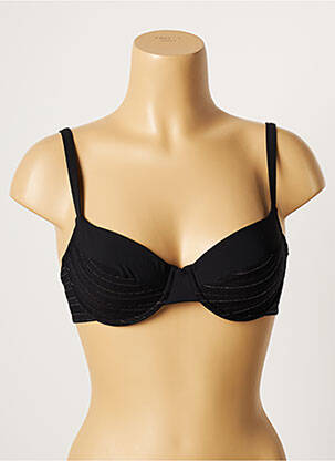 Haut de maillot de bain stretch haut soutien-gorge moulé noir LOU femme