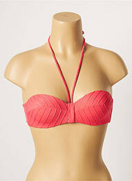 Haut de maillot de bain stretch haut soutien-gorge moulé rose LOU femme