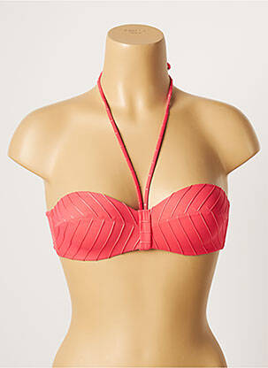 Haut de maillot de bain stretch haut soutien-gorge moulé rose LOU femme