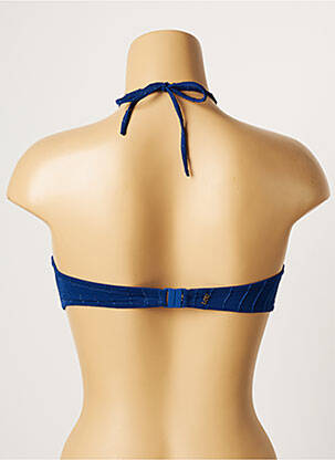 Haut de maillot de bain stretch haut soutien-gorge moulé bleu LOU femme