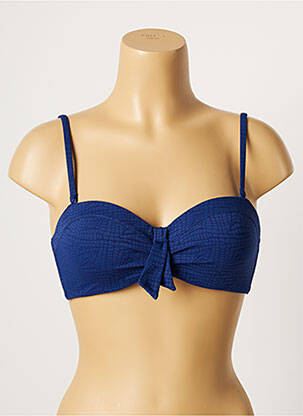 Haut de maillot de bain stretch haut bandeau bleu LOU femme