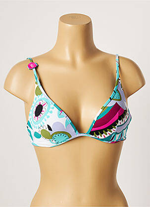 Haut de maillot de bain stretch haut soutien-gorge moulé bleu CHERRY BEACH femme