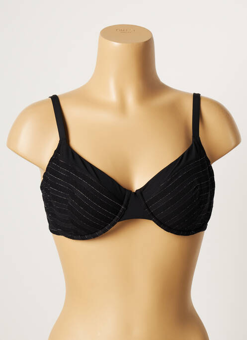 Haut de maillot de bain stretch haut soutien-gorge moulé noir LOU femme