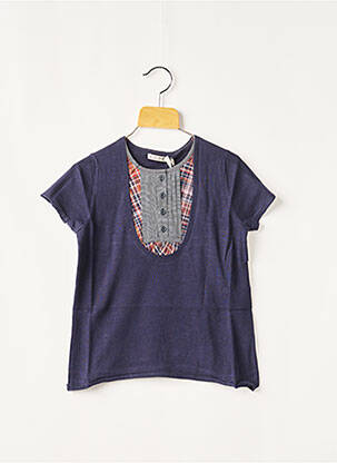 Pull coupe droite manches courtes bleu KOOKAI fille