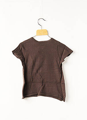 Pull stretch manches courtes marron KOOKAI fille