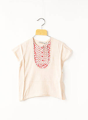Pull stretch manches courtes rose KOOKAI fille