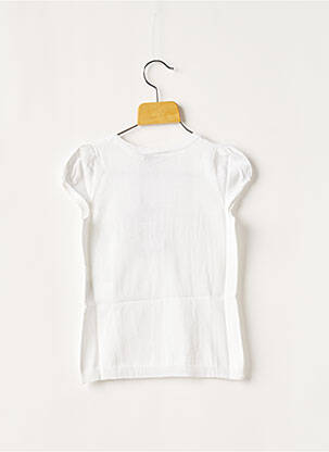 Pull finition bords-côtes manches courtes blanc KOOKAI fille