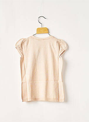 Pull tissage lainage manches courtes rose KOOKAI fille