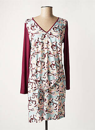 Robe mi-longue imprimé fantaisie manches longues violet LA FIANCEE DU MEKONG femme