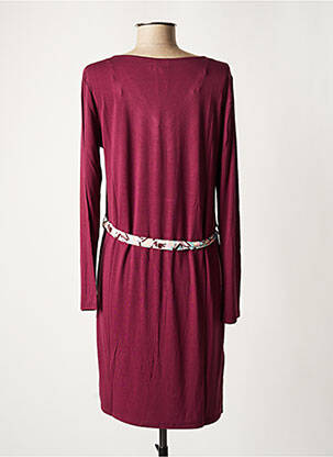 Robe mi-longue imprimé fantaisie manches longues violet LA FIANCEE DU MEKONG femme