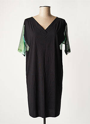 Robe mi-longue manches courtes manches courtes noir WOLFORD femme