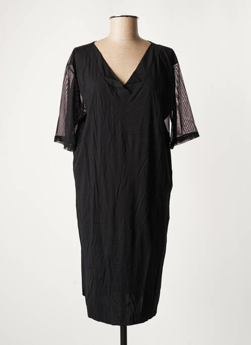 Robe mi-longue manches courtes manches courtes noir WOLFORD femme