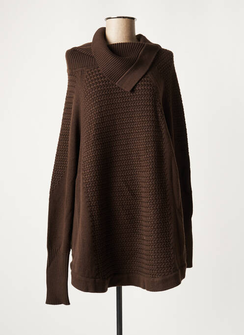 Pull tunique col roulé manches longues marron OVALE femme