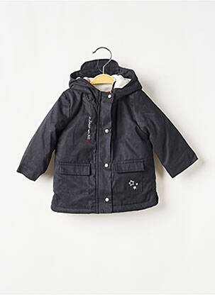 Parka finition intérieure doublure satiné a capuche bleu IKKS fille
