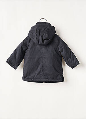 Parka finition intérieure doublure satiné a capuche bleu IKKS fille