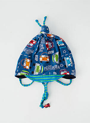 Bonnet imprimé fantaisie bleu MAXIMO garçon