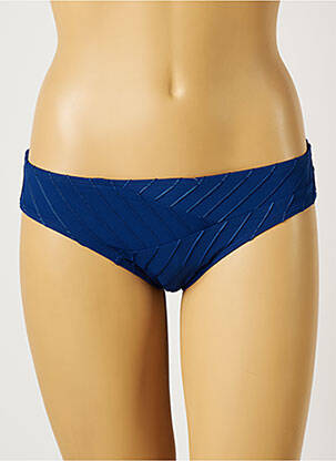 Bas de maillot de bain effet matière satinée culotte bleu LOU femme
