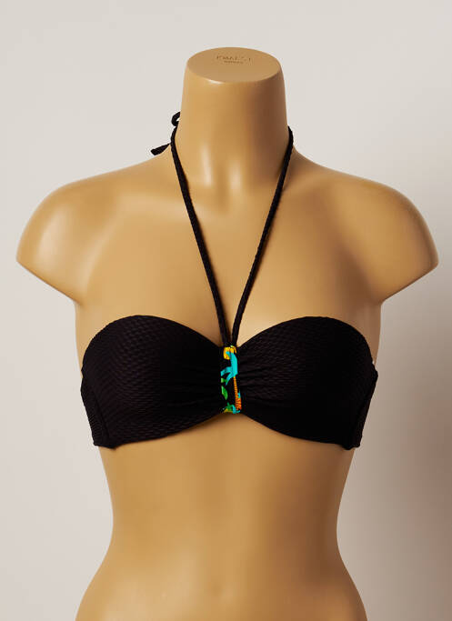 Haut de maillot de bain bretelles élastiquées amovibles haut soutien-gorge moulé noir VARIANCE femme