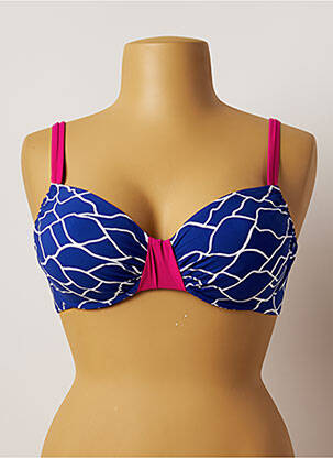 Haut de maillot de bain stretch haut soutien-gorge balconnet bleu BELCOR femme