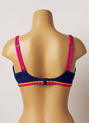 Haut de maillot de bain stretch haut soutien-gorge emboitant bleu BELCOR femme