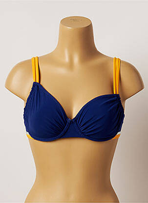 Haut de maillot de bain stretch haut soutien-gorge emboitant bleu BELCOR femme