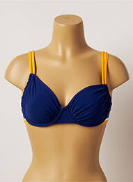 Haut de maillot de bain stretch haut soutien-gorge emboitant bleu BELCOR femme