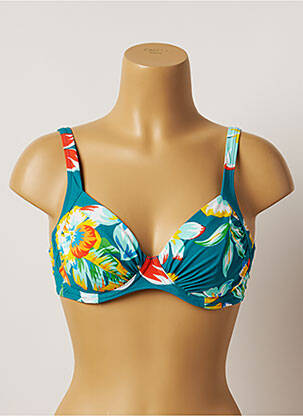 Haut de maillot de bain stretch haut soutien-gorge emboitant vert BELCOR femme