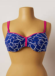 Haut de maillot de bain stretch haut soutien-gorge moulé bleu BELCOR femme
