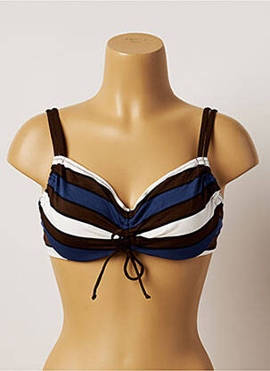 Haut de maillot de bain stretch haut soutien-gorge emboitant bleu BELCOR femme