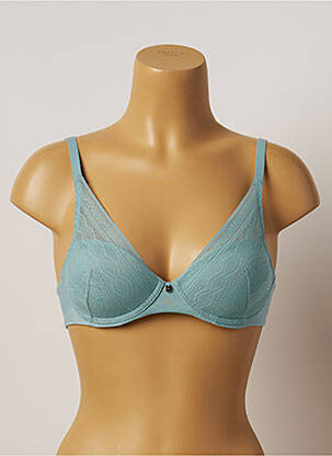 Soutien-gorge tissage dentelle haut soutien-gorge moulé bleu FEMILET femme