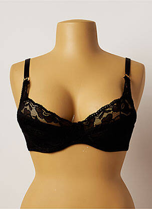 Soutien-gorge tissage dentelle haut soutien-gorge emboitant noir HANA femme