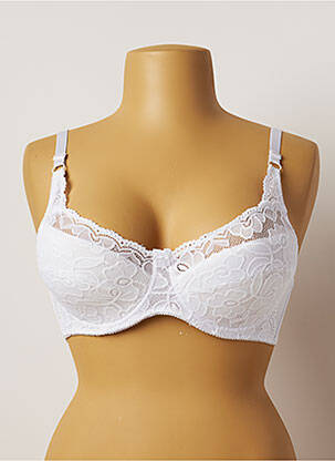 Soutien-gorge tissage dentelle haut soutien-gorge moulé blanc HANA femme