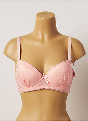 Soutien-gorge tissage dentelle haut soutien-gorge moulé rose HANA femme