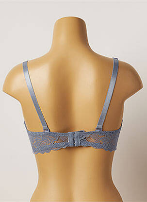 Soutien-gorge tissage dentelle haut soutien-gorge moulé bleu HANA femme