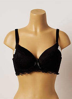 Soutien-gorge tissage dentelle haut soutien-gorge moulé noir HANA femme
