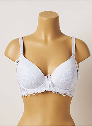 Soutien-gorge tissage dentelle haut soutien-gorge moulé blanc HANA femme