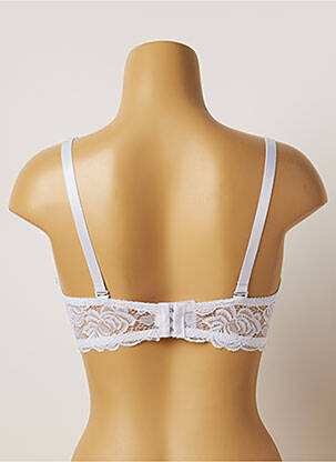 Soutien-gorge tissage dentelle haut soutien-gorge moulé blanc HANA femme